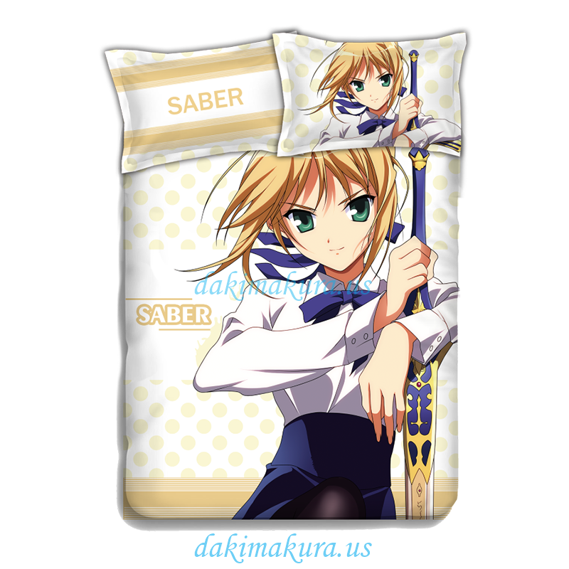 Fate stay night saber Anime Bedding Sets,Bed Blanket & Duvet Cover,Bed Sheet with Pillow Covers